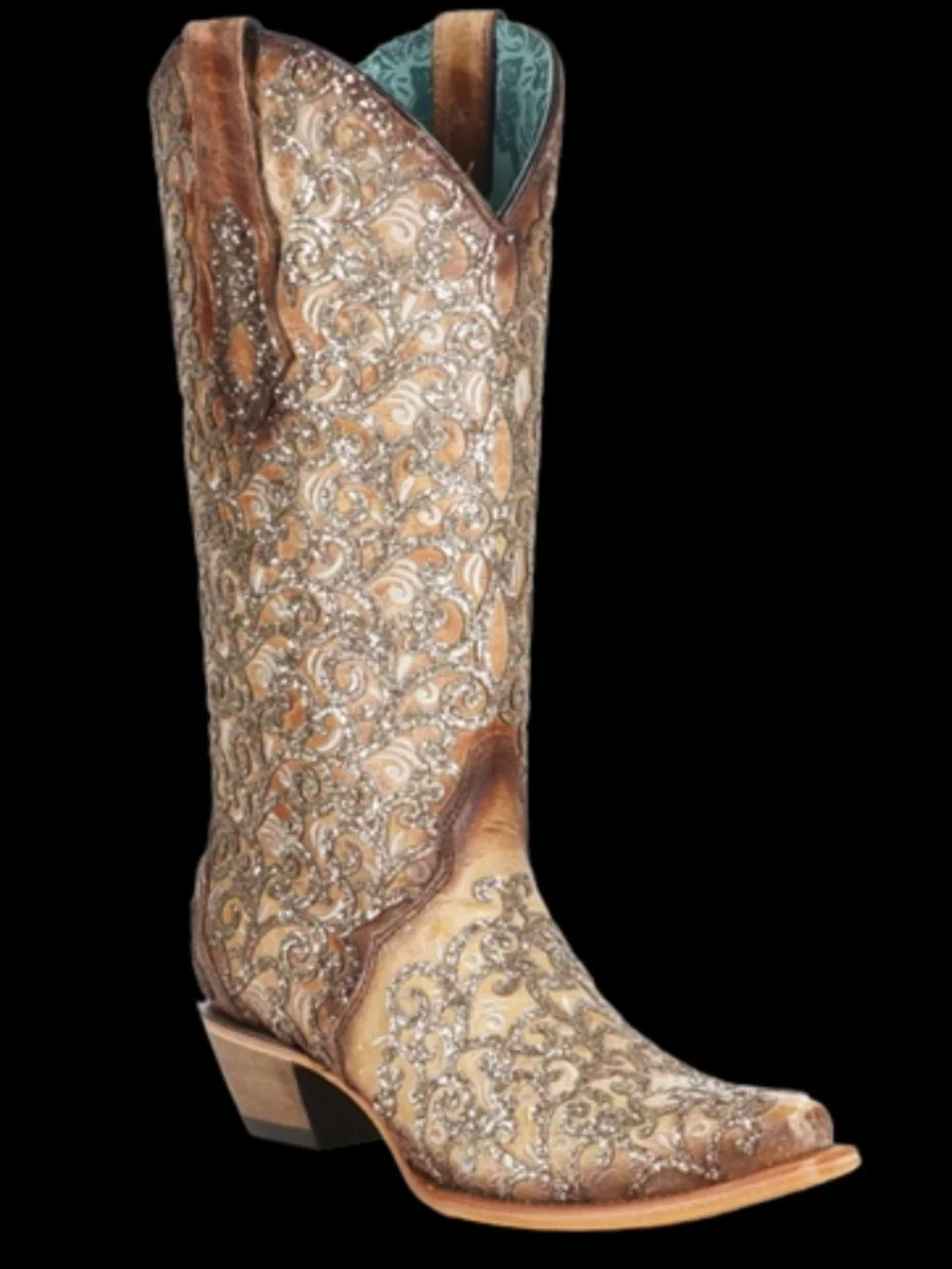 Embroidered Over-The-Knee Tan Brown Western Boots